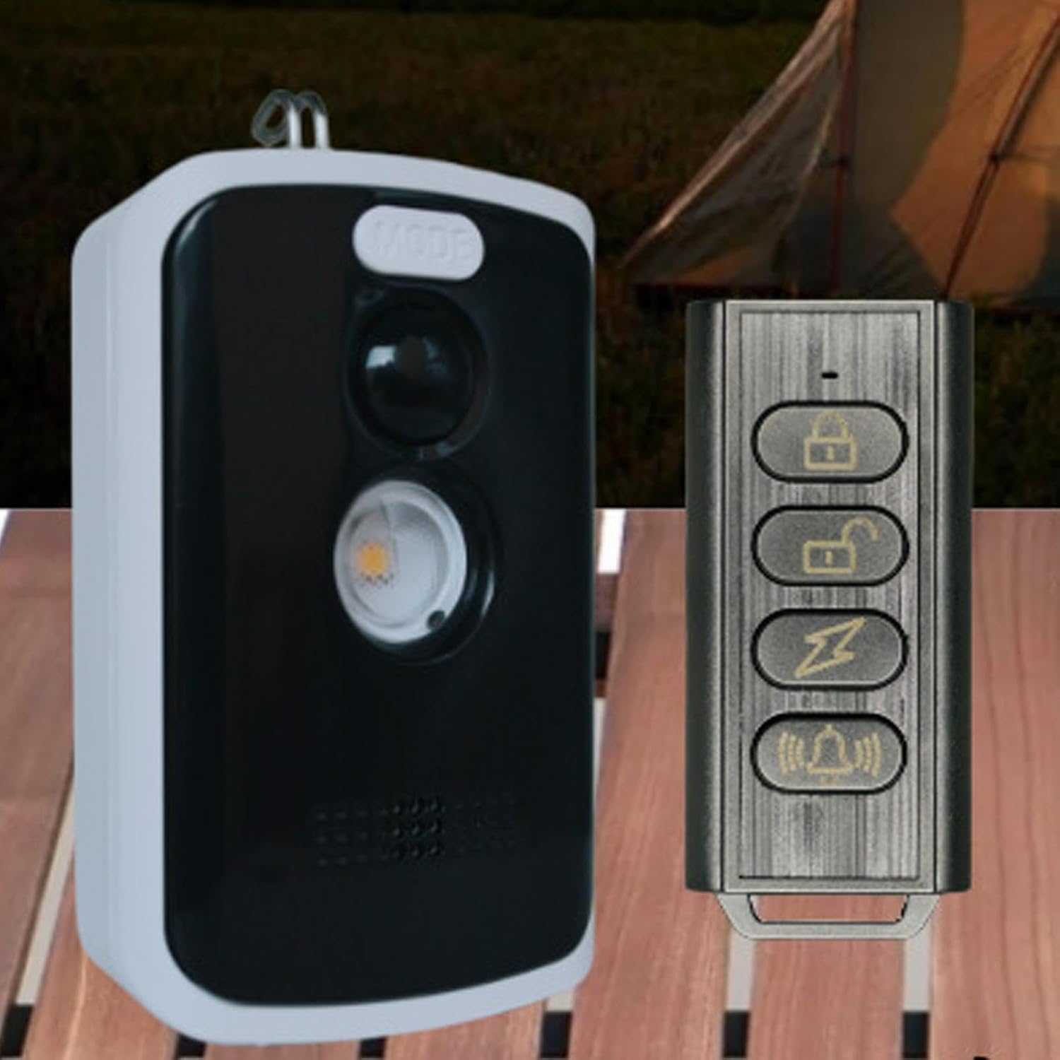 Bewegungsmelder-Alarm – Kabelloses Sicherheitsgerät, Auslösealarm | Vielseitiges Sicherheitswerkzeug, kompakt, tragbar, einfache Einrichtung für Camping, Nachtangeln, Outdoor, Perimeter und – Bild 4