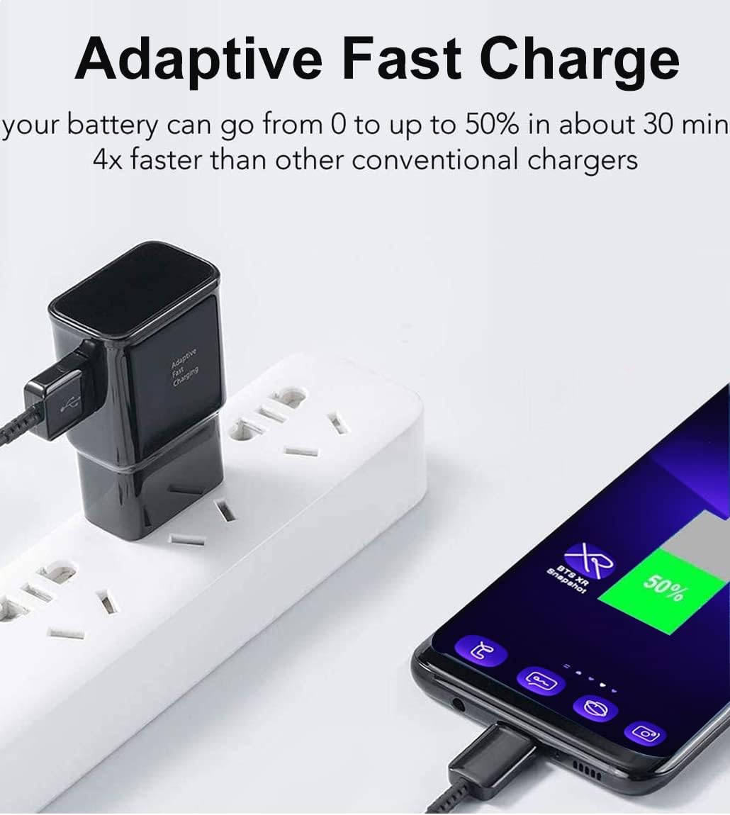 Ladegerät mit Ladekabel kompatibel mit Samsung Galaxy S25 S25+ S24 S23 S21 fe Ultra S8 Plus S9 Plus S10 Plus S10e 5G A57 A56 A36 A35 A26 A17 A16 A15 A05s A06 5g ai Xcover7 Schnellladegerät – Bild 4
