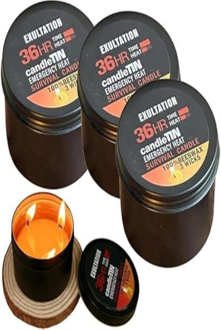 3er-Pack Überlebenskerzen, lange Brenndauer, winddichte Kerzen mit einer Brenndauer von 36 Stunden, Notfallkerzen in Blechdose, für Wandern, Reisen, Camping, Stromausfall