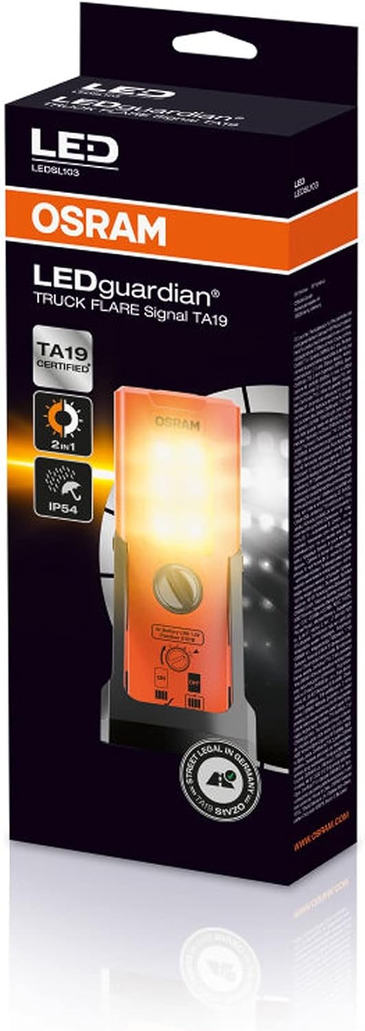Osram LEDguardian Truck Flare Signal TA19, einstellbare LED-Warnleuchte für LKW, Bus, Fahrzeuge über 3,5 t, LEDSL103, 1 Licht