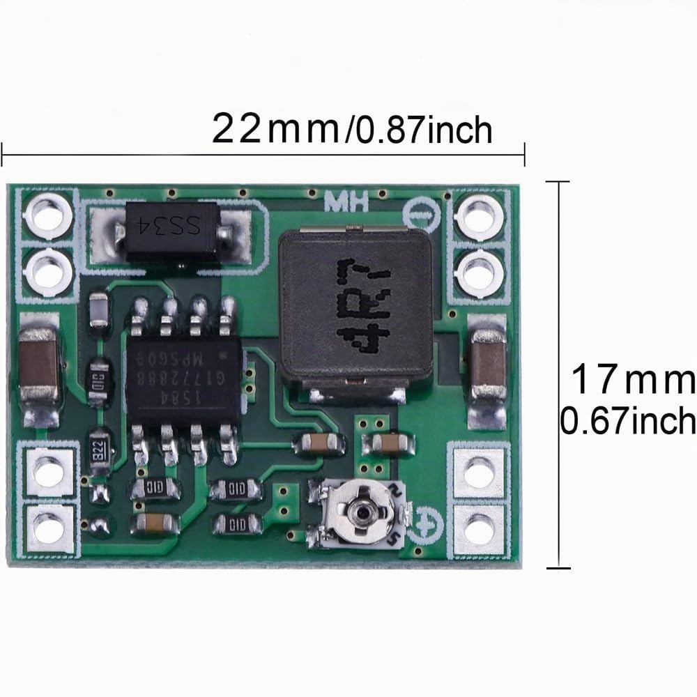 Greluma Step Down Buck Converter, einstellbares DC-DC 4,5–28 V auf 0,8–20 V, Spannungsreglermodul, 24 V auf 12 V, 9 V, 5 V, 3 V, 6 Stück – Bild 2