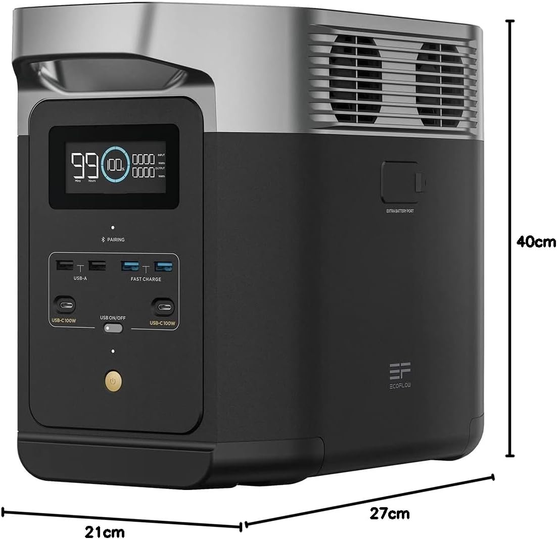 EF ECOFLOW Delta 2 Portable Power Station 1024 Wh, Solargenerator erweiterbare Kapazität bis zu 3 kWh, für Camping, Wohnmobile, kleine Verpackungsmängel, Produkt unbenutzt (generalüberholt) – Bild 11