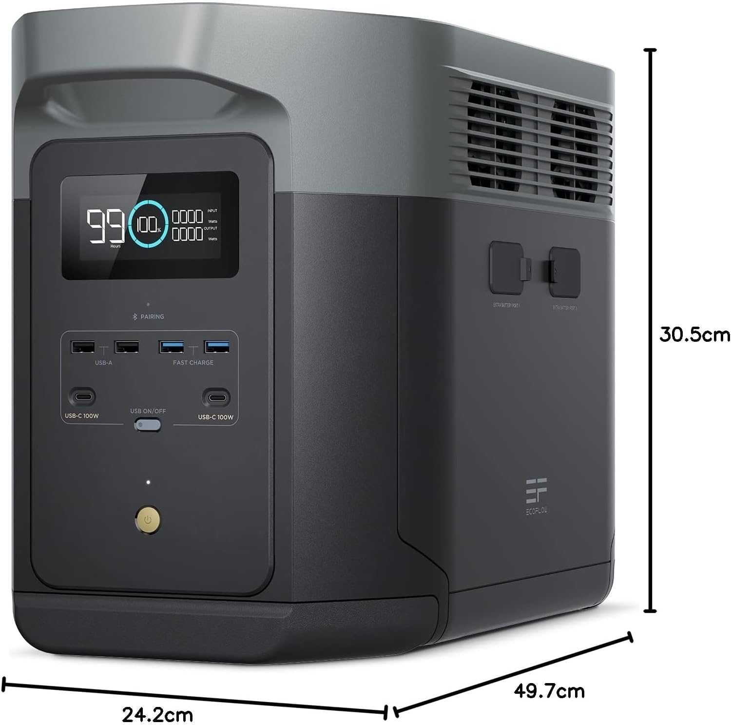 EF ECOFLOW Delta 2 Max Tragbares Kraftwerk 2048 Wh, LFP-Akku 3000 Zyklen, 80 % Ladung – Bild 9