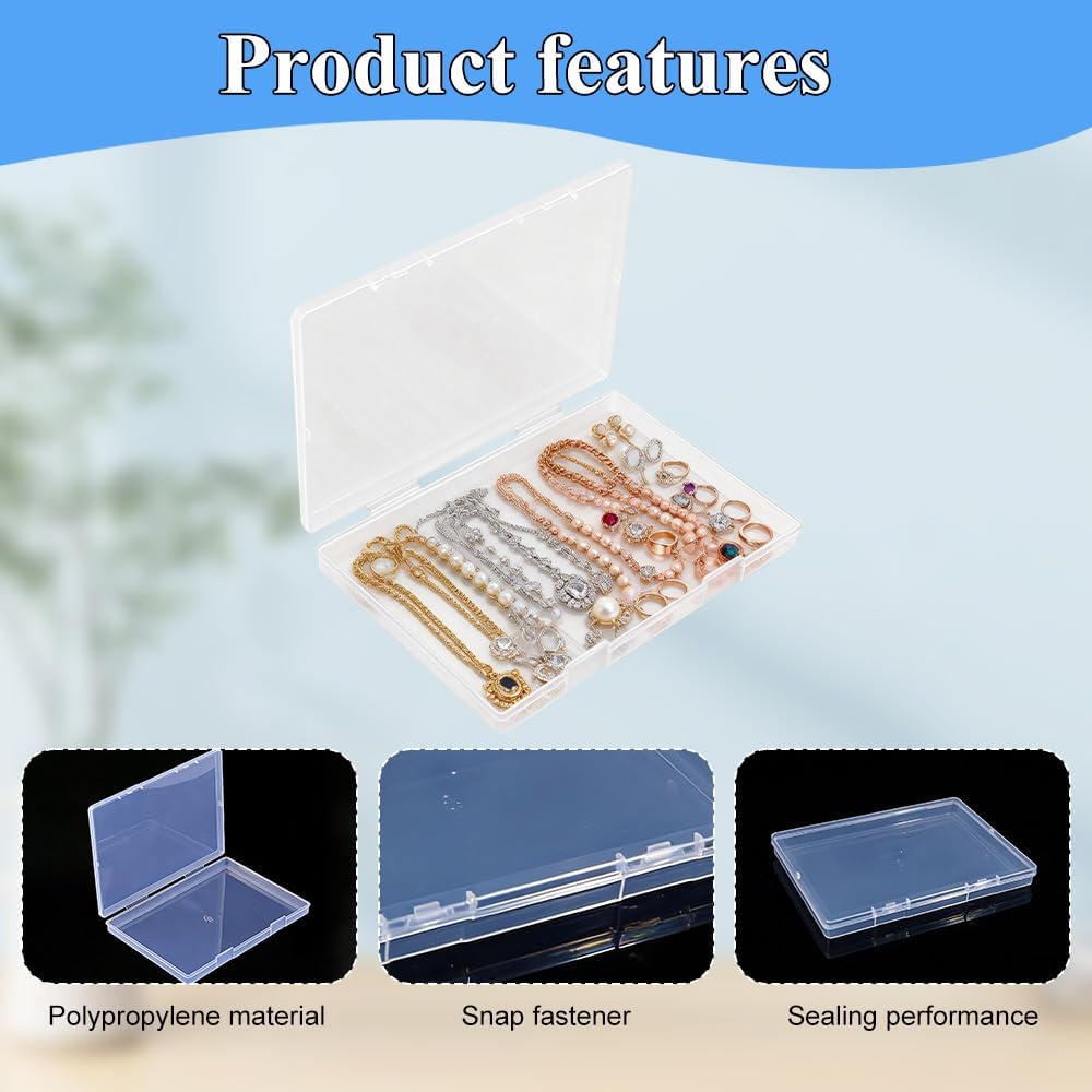 8 Stück kleine Aufbewahrungsboxen, transparenter Aufbewahrungsorganisator, leere Aufbewahrungsbox mit Deckel, Aufbewahrungsbox, Kunststoffbox, für Schmuck, Kleinteile, Perlen (17,8 x 12,8 x 1 cm) – Bild 3