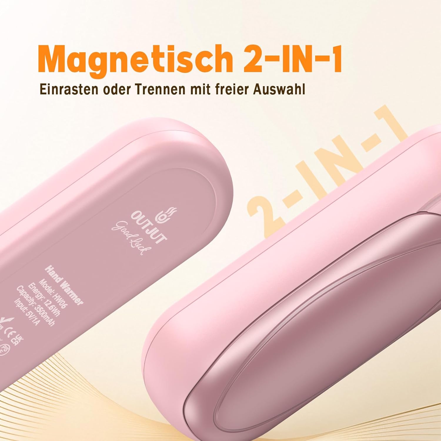 Handwärmer Wiederaufladbar 2er-Set, 7000mAh Elektrischer Taschenwärmer mit 3 Heizstufen, Tragbarer Magnetischer Handwärmer, Wintergeschenk für Damen & Herren – Bild 5