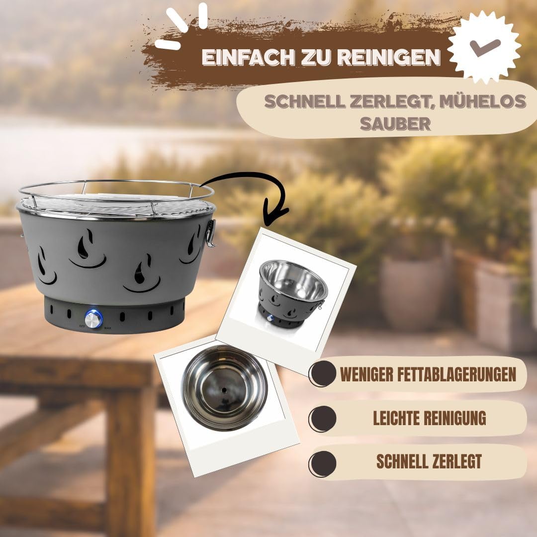ACTIVA Airbroil Campinggrill I Premium Minigrill Mobil & Kompakt I Leistungsstarker & stylischer Holzkohlegrill für ein gelungenes Barbecue inklusive Tasche – Bild 4