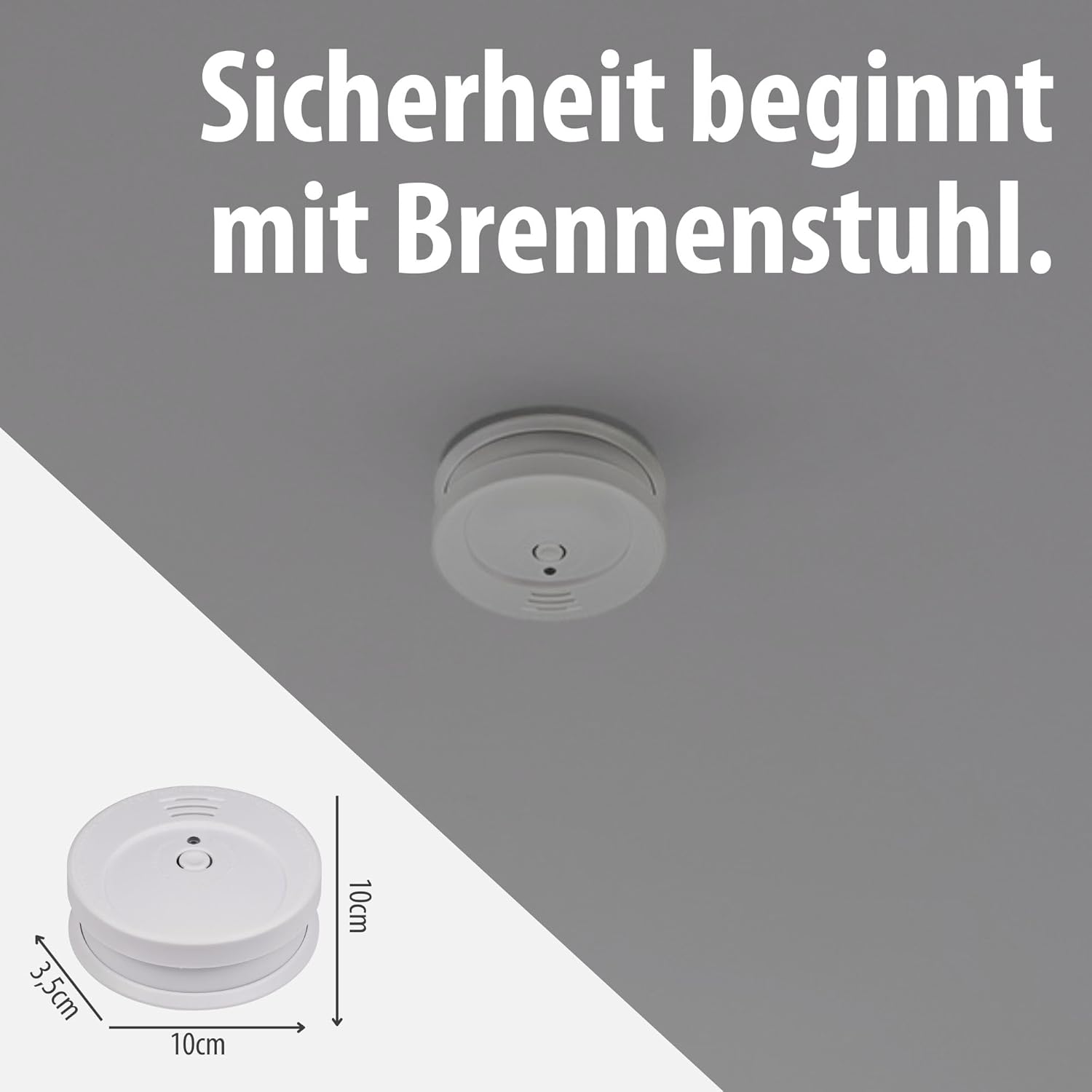 Brennenstuhl Rauchmelder-Set 9X RM C 9010 mit austauschbarer Batterie | Geprüft nach EN 14604, durchdringendes Alarmsignal, weiß – Bild 7