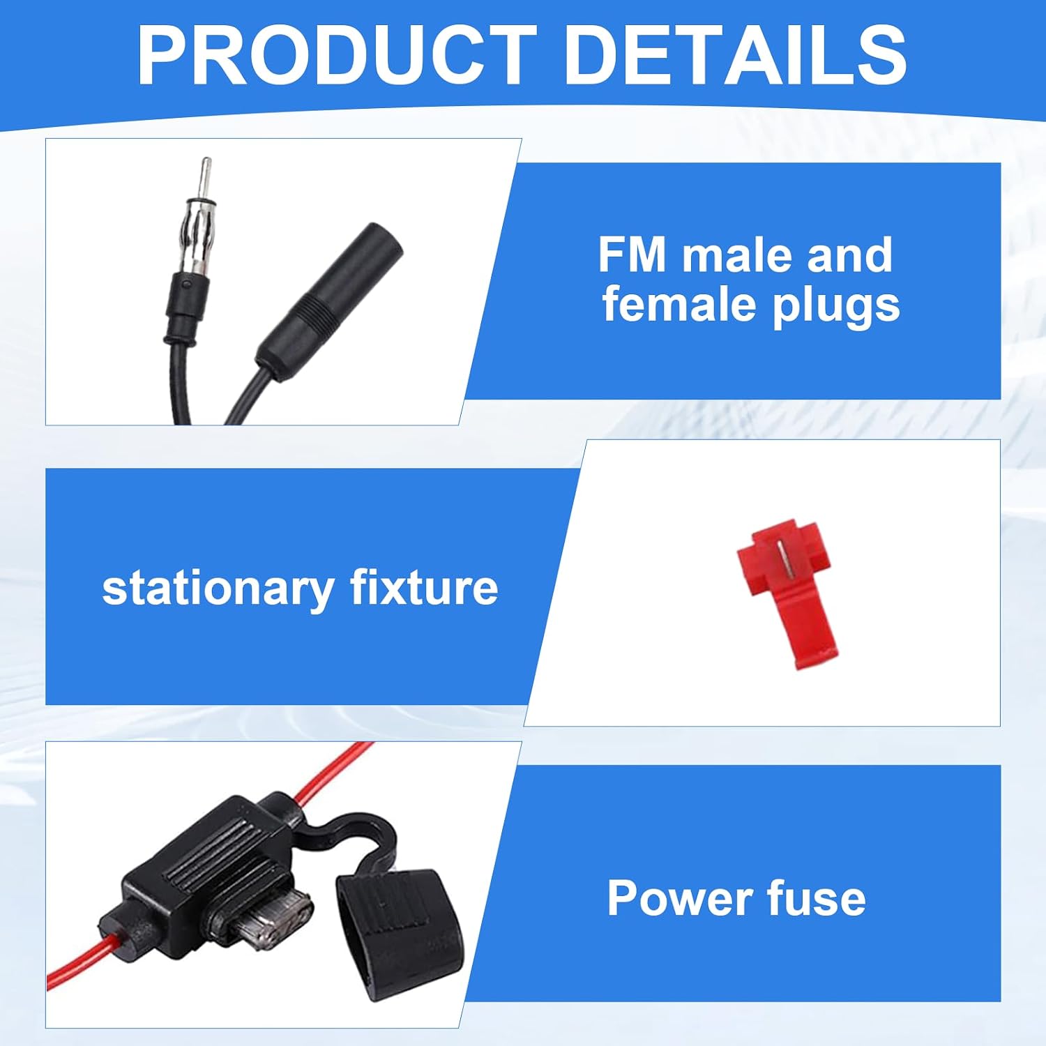 Menibeuty Autoradio Antennenverstärker Universal 12V FM/AM, Autoantenne Signalverstärker Autoantennenverstärker, Dab Splitter Autoradio Dab Antenne Auto für Autoradios Auto FM Radio Antenne – Bild 3