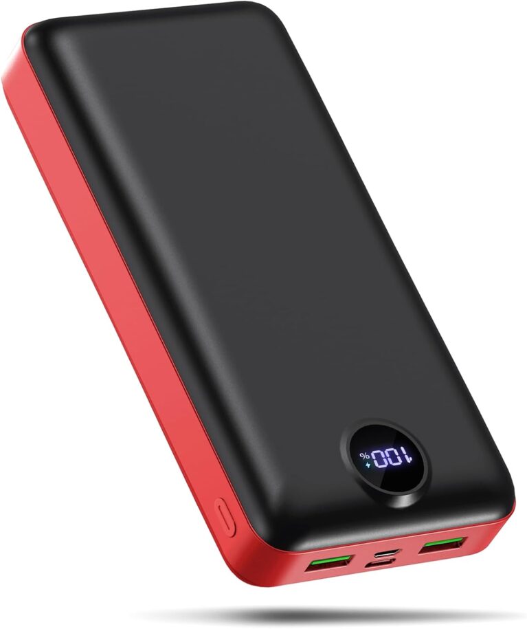 PowerBank 50.000 mAh, große Kapazität, 22,5 W, schnelles Aufladen, externer Akku, USB-C, 3 Ausgänge und 2 Eingänge, LED-Anzeige, Powerbank, kompatibel mit Smartphone, Tablet, Android usw. Rot