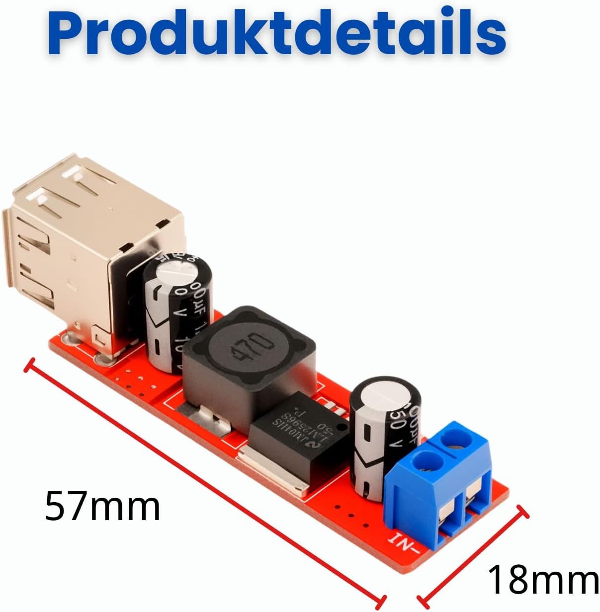 Doppelter USB-DC-DC-Abwärtswandler, 6 V–40 V auf 5 V, 3 A, Buck-Spannungswandler, Ladestromversorgungsmodul (3 Stück) – Bild 7