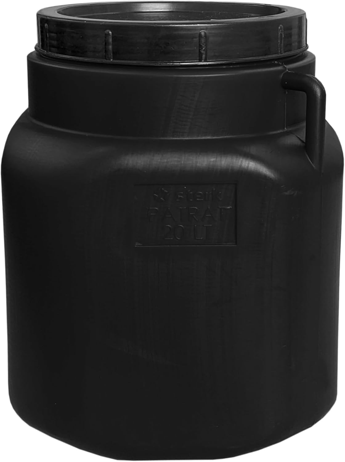 plasteo Weithalsfass 20 Liter mit Deckel - eckig schwarz, HDPE lebensmittelecht BPA-frei, 20 L Eimer Kunststofffass Futtertonne Lagertonne Universalfass – Bild 6