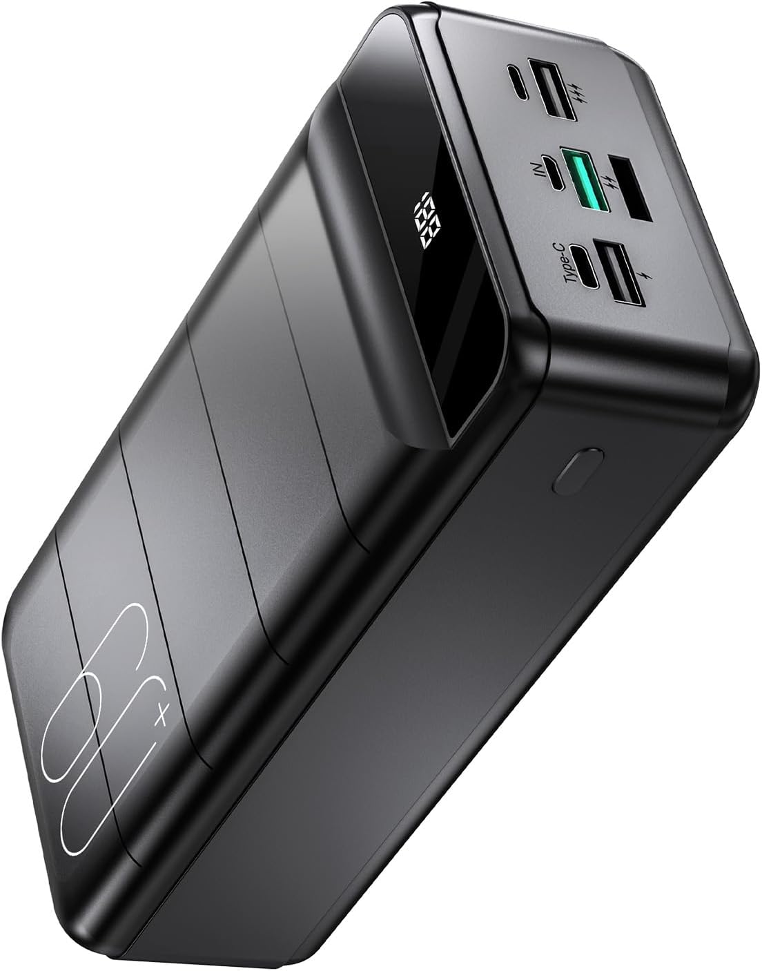 60000 mAh Powerbank 22,5 W Powerbank PD USB-C Schnellladefunktion Externer Akku mit 4 Ausgängen und 3 Eingängen, kompatibel mit Smartphone, Tablets, Tablet usw. Schwarz