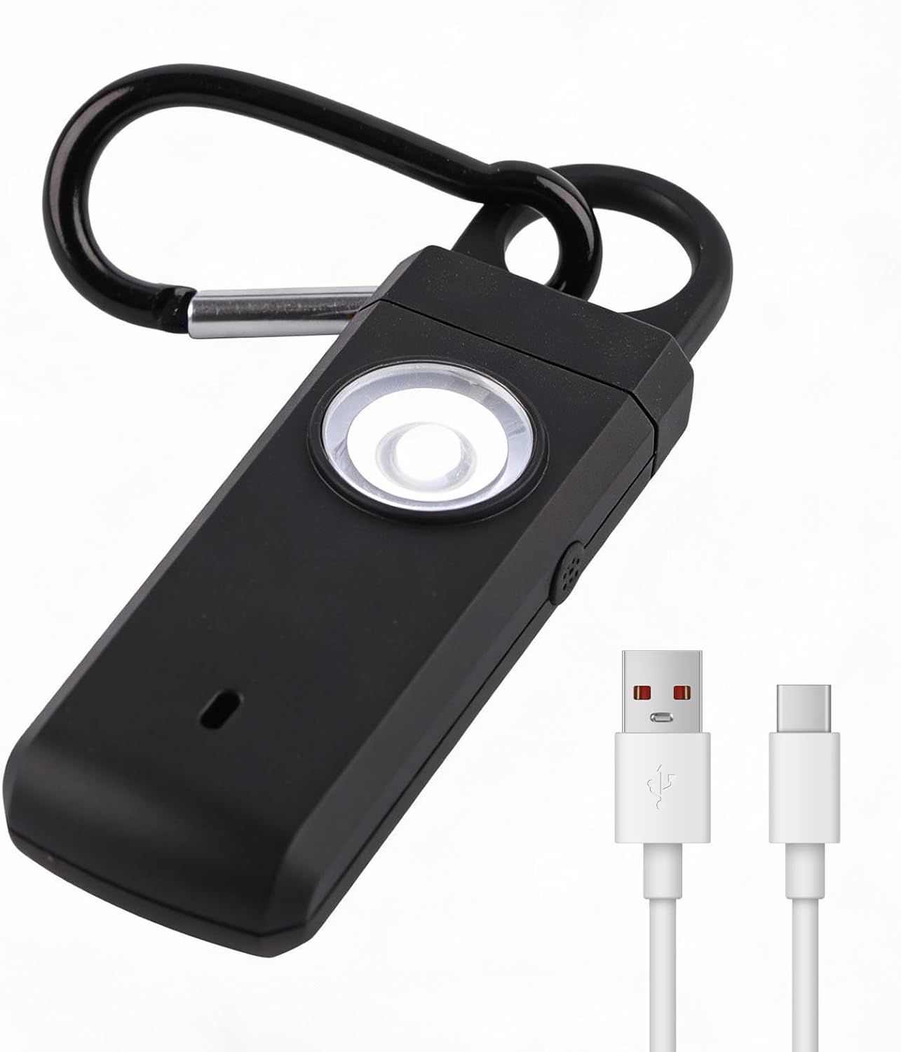 Wiederaufladbarer persönlicher Alarm mit 130 dB Lautstärke und LED-Licht, USB-C, wasserdichter IPX3-Sicherheits-Schlüsselanhänger für Frauen, Kinder und Senioren