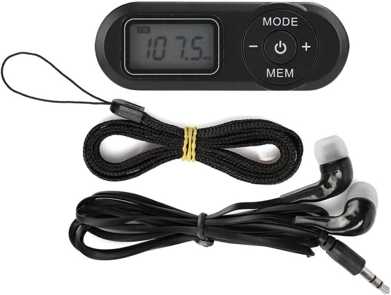 ciciglow - UKW-Radio, DSP, LCD, digital, LCD, digital, tragbar, 1,1 Zoll, Taschenradio, Musik-Player, Schwarz, mit Kopfhörern