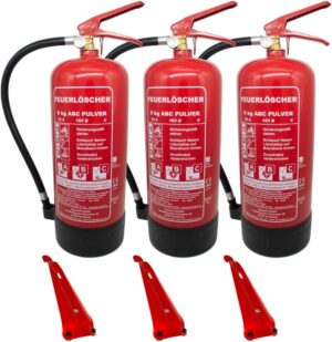 3 x 6 kg Pulverlöscher, Feuerlösc...