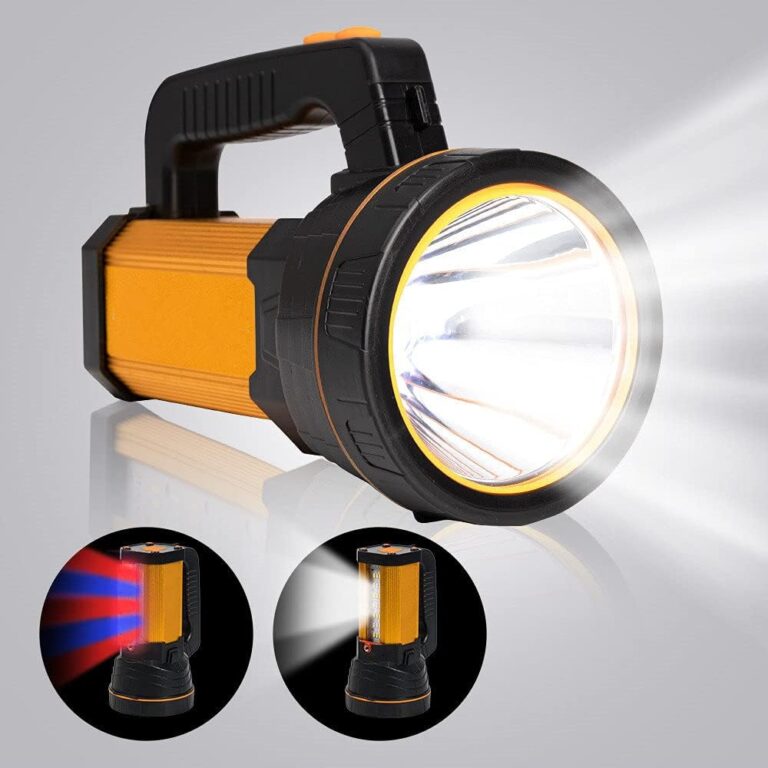 LED-Taschenlampe, extrem hell, USB-C, wiederaufladbar, mit Laterne, starke Metall-Handtaschenlampe, großer Akku, 10000 mAh, Handscheinwerfer, 10000 Lumen, Akku, Taschenlampe superhell, mit Griff-Tragegurt