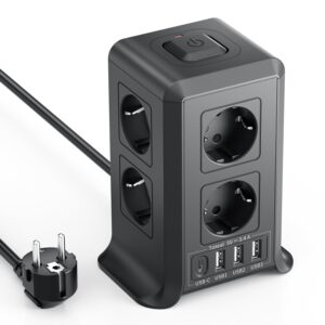 Mehrfachsteckdose mit USB C, 8-fach...