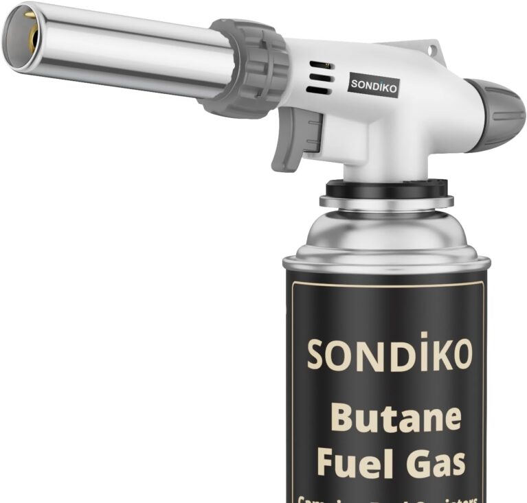 Sondiko Küchenbrenner Flammenbrenner S516, professioneller nachfüllbarer Butangasbrenner mit einstellbarer Flamme für Creme Brulee, Anbraten, Backen, Grillen