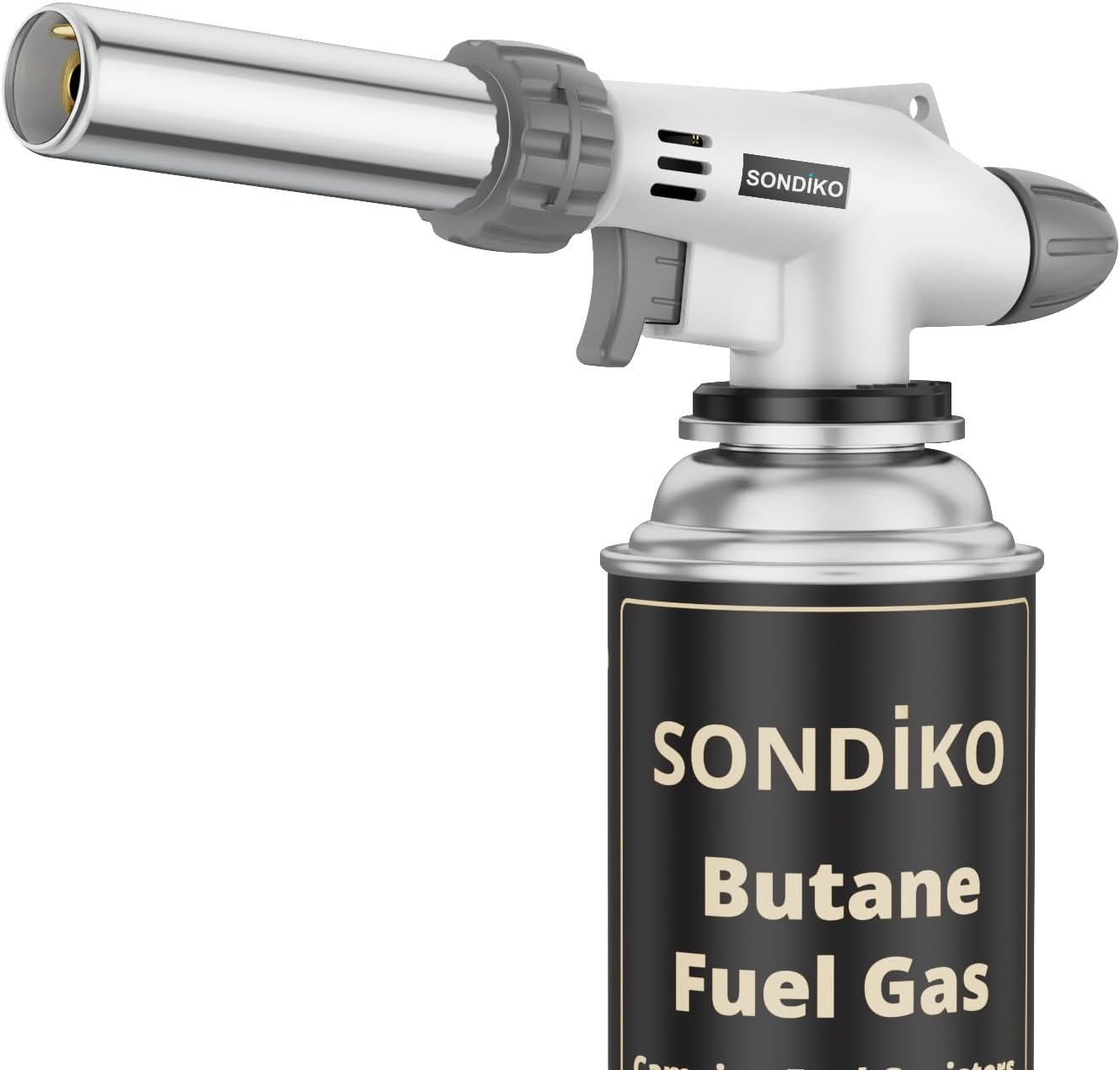 Sondiko Küchenbrenner Flammenbrenner S516, professioneller nachfüllbarer Butangasbrenner mit einstellbarer Flamme für Creme Brulee, Anbraten, Backen, Grillen