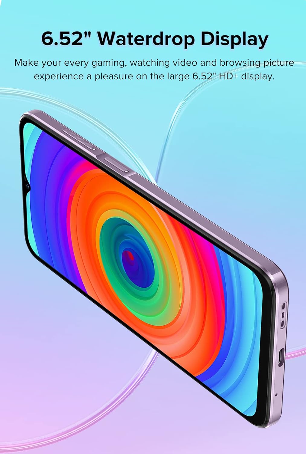 Ulefone Android 12 4G Smartphone ohne Vertrag Note 14 (64 GB), 3 Kartensteckplätze, Quad Core 4 GB + 64 GB, Dual-SIM-Handy, 6,52 Zoll HD+, 8 MP + 13 MP Kamera, 4500 mAh Akku, Face Unlock GPS Schwarz – Bild 4