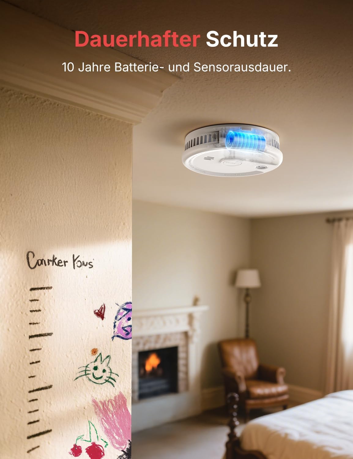 X-Sense Rauchmelder mit 10-Jahres-Batterie, zertifiziert nach EN 14604, Feuermelder mit Magnethalterung, Standby ohne LED-Blinksignal, Test-/Stummschalttaste, Ultra Slim, XS0G-SN, 1 Stück – Bild 6