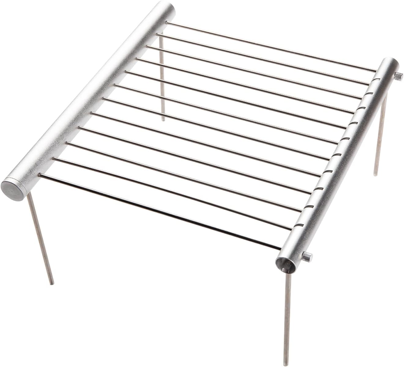 LOSMANN Tragbarer Campinggrill, Holzkohlegrill, abnehmbarer Minigrill aus verchromtem Edelstahl für Picknicks, Camping, BBQ, Trekking, Reisen, Hinterhöfe, Outdoor, einfacher Auf- und Abbau
