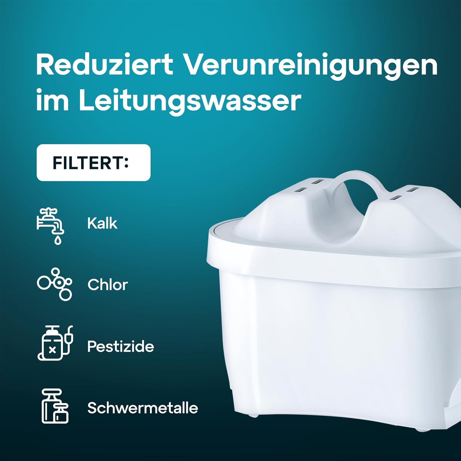 AQUAEFFECT MAX+ Wasserfilterkartuschen 6er Pack – Filterkartuschen für Wasserfilterkannen, passend für viele handelsübliche Filterkannen, gegen Kalk & Chlor – Bild 4