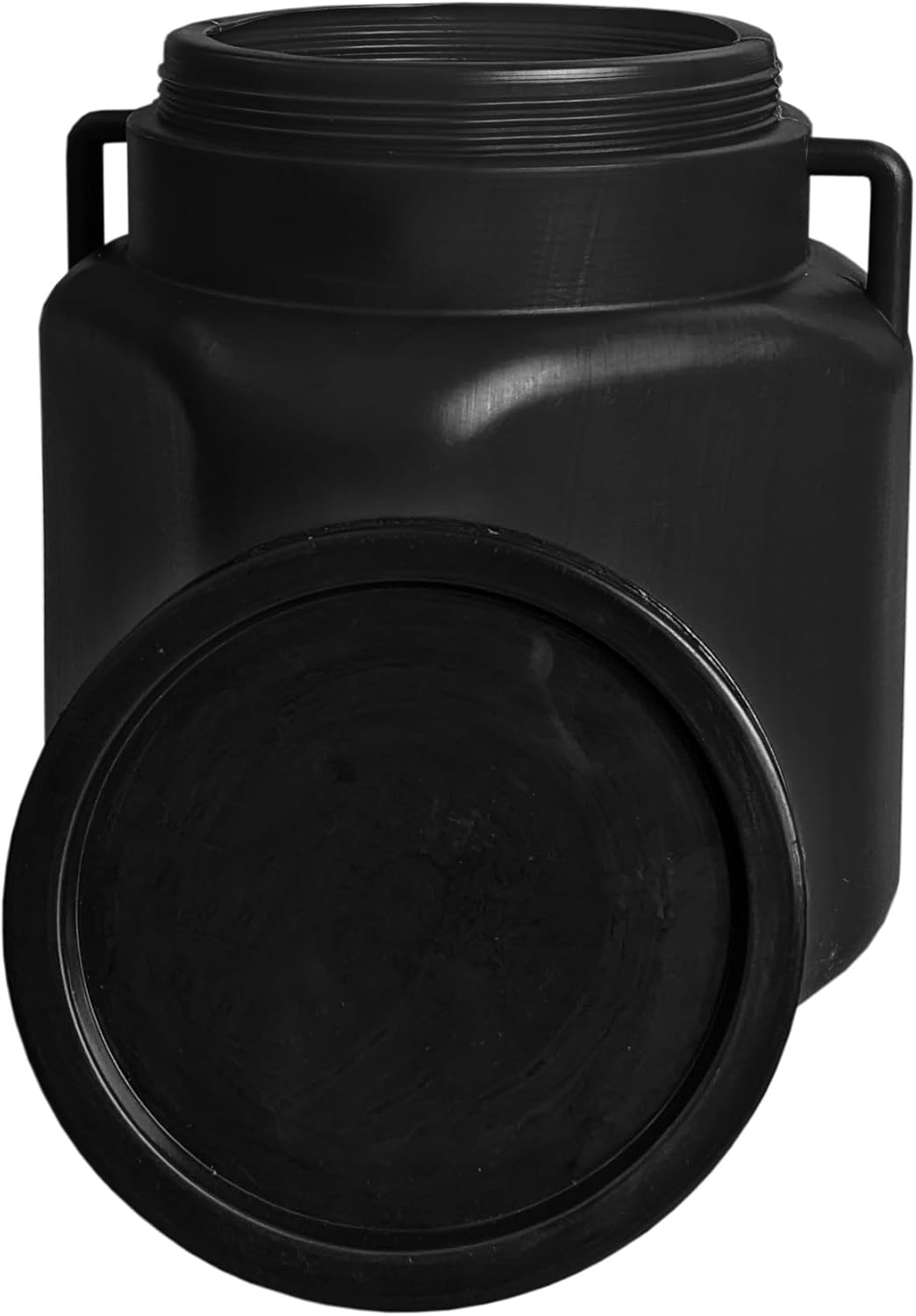 plasteo Weithalsfass 20 Liter mit Deckel - eckig schwarz, HDPE lebensmittelecht BPA-frei, 20 L Eimer Kunststofffass Futtertonne Lagertonne Universalfass – Bild 3