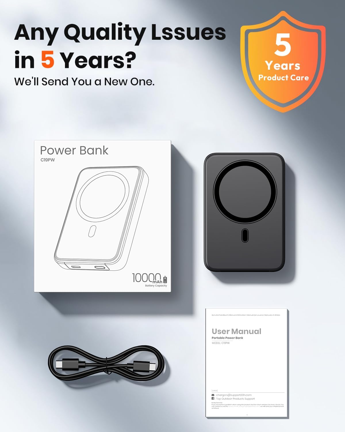 A ADDTOP Magnetische Powerbank 10000 mAh, 20 W Schnelllade-iPhone-Ladegerät für magnetisches, kabelloses UltraSlim-Ladegerät mit Typ-C-Ein- und Ausgang, LED-Display-Akku für iPhone 16/15/14/13/12 – Bild 7