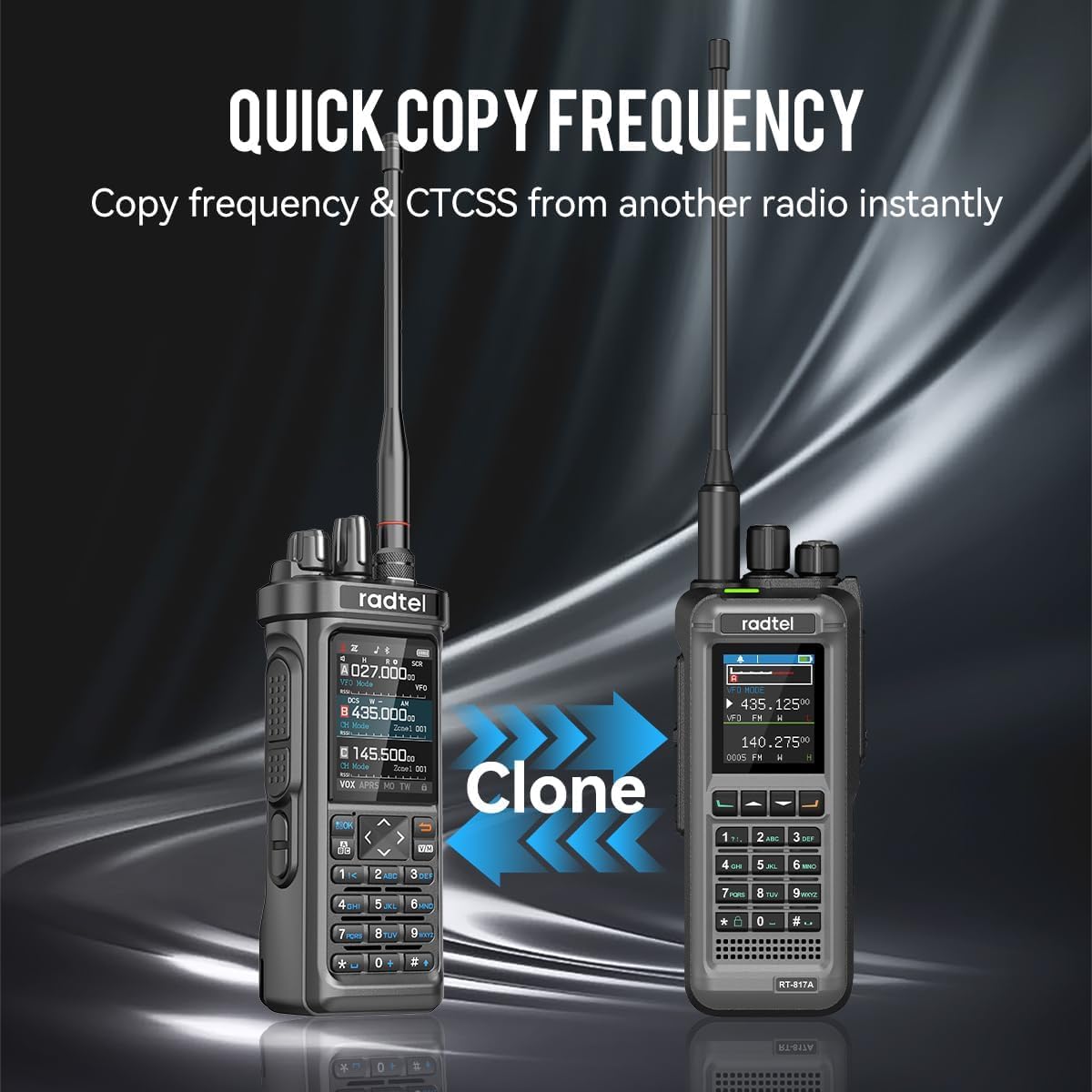 Radtel RT-950 PRO Amateurfunk, GPS/APRS, 10 W Walkie Talkie, Handfunkgerät mit großer Reichweite, AM/FM/CB/SW/MW/LW RX, Bluetooth-App-Programmierung, NOAA, Spektrumanalysator (mit Prog – Bild 2