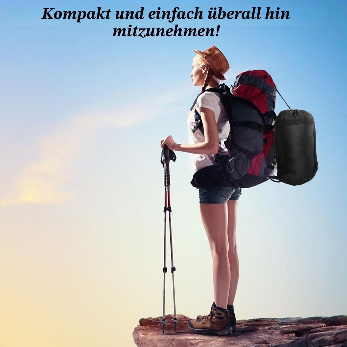 Outdoor-Schlafsack für Camping, 3-Jahreszeiten-Schlafsack für Erwachsene, 2-in-1-Funktions-Deckenschlafsäcke, warm, leicht, wasserdicht für Rucksackreisen, Wandern und Reisen – Bild 6