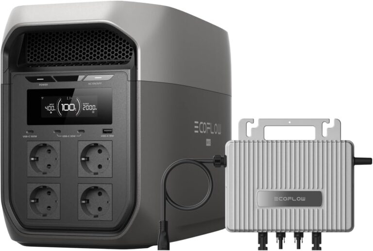 ECOFLOW DELTA 3 MAX Tragbares Kraftwerk, 2.048 Wh, 0 % MwSt., WiFi-Stream-Mikro-Wechselrichter 800 W, 2 400 W X-Boost-Ausgang, 0–80 % Aufladung in nur 51 Minuten, Solargenerator für Zuhause, Stromausfälle