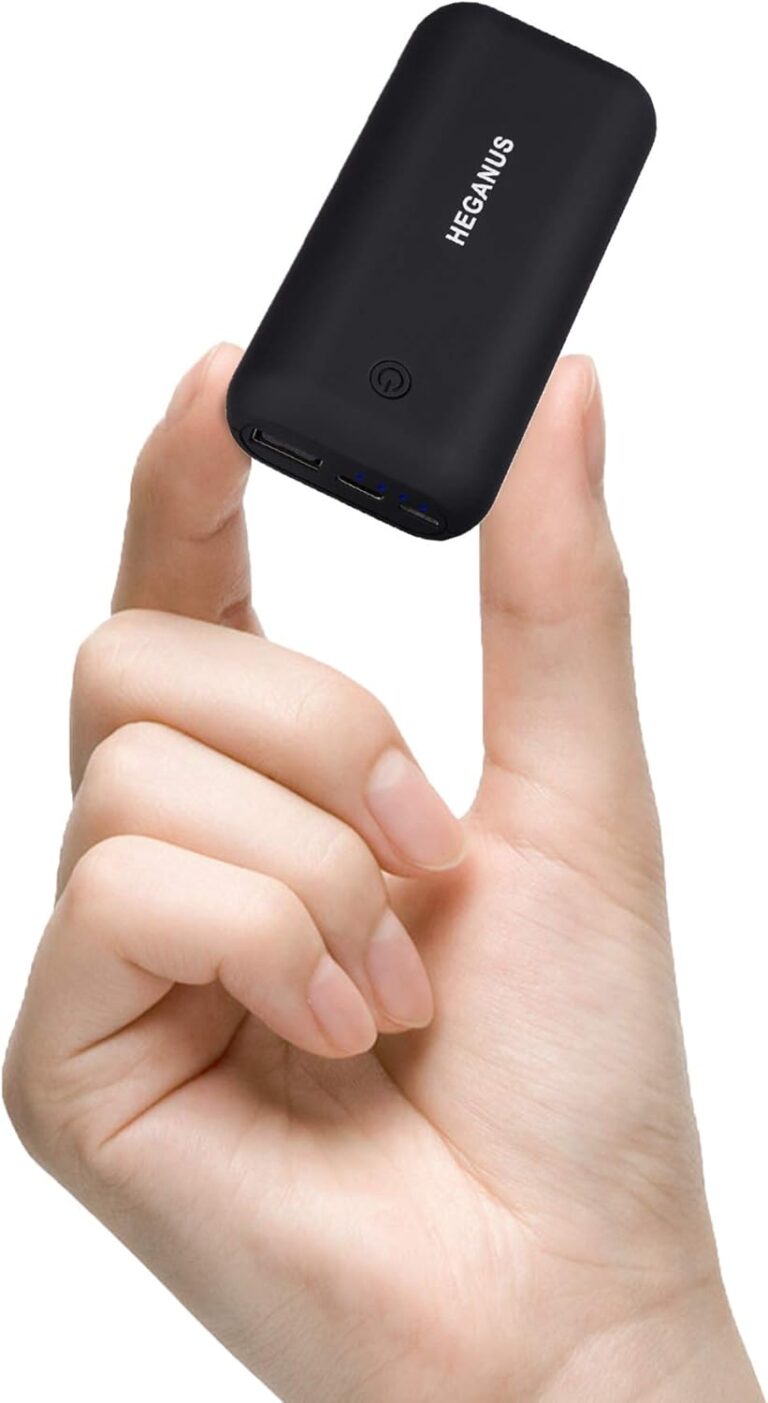 Heganus PowerBank Schlanker, tragbarer externer Akku mit hoher Kapazität für iPhone, Samsung Galaxy, iPad, Huawei usw.