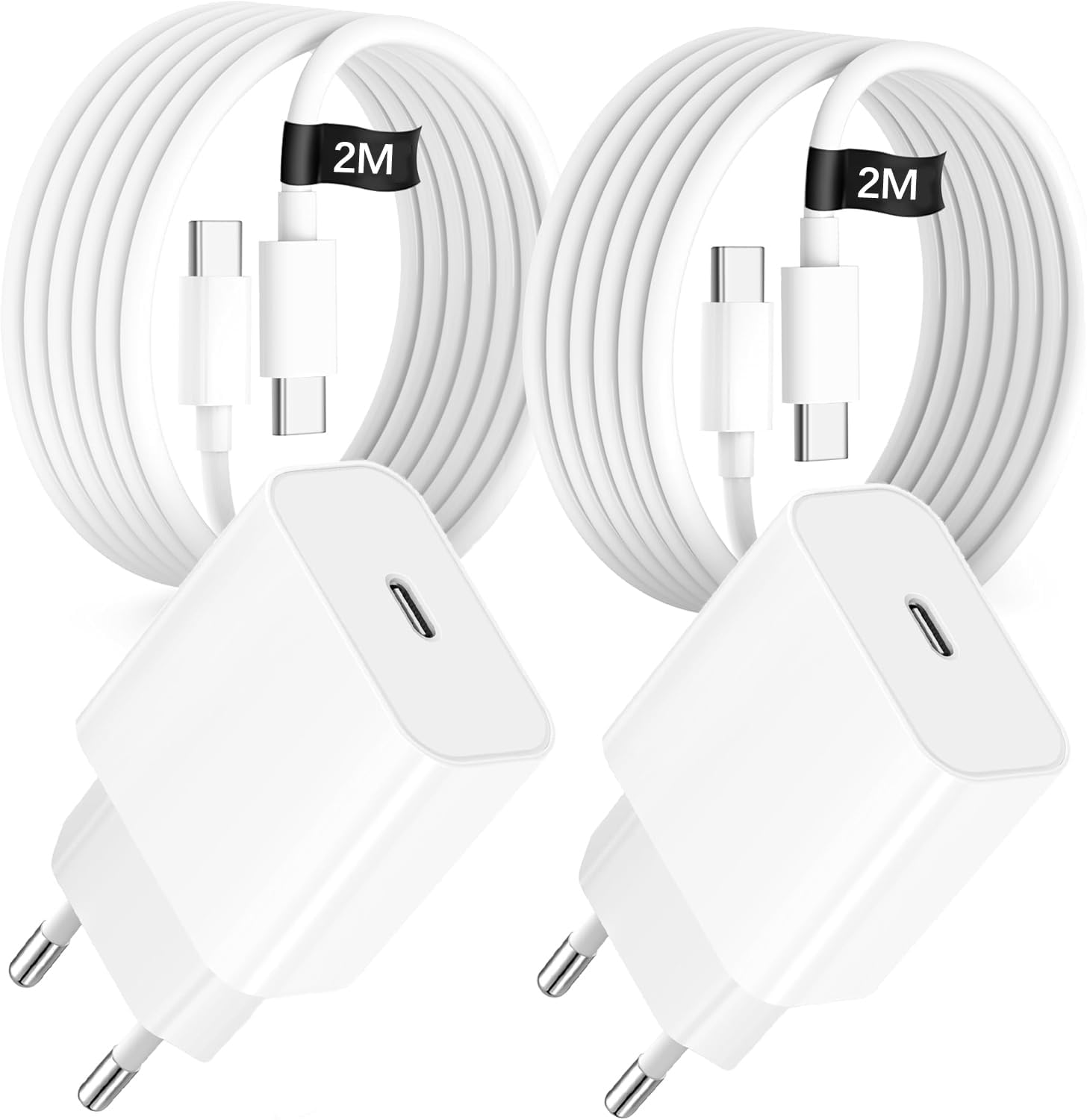 USB C Ladegerät Schnellladekabel für iPhone 17 16 15 Pro Max Plus/17 Air/17e/16e, iPad Pro/Air Mini/10.11. Generation, 2er Pack 25W USBC Schnellladegerät 2M Kabel Ladegerät Adapter Netzteil Stecker