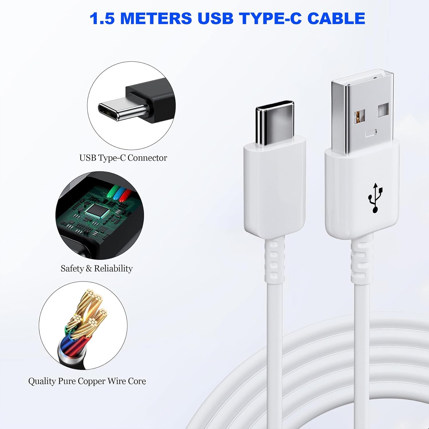 Ladegerät Schnellladung für Samsung Handy, (2er-Pack) Adaptives Schnellladegerät Netzteil mit USB Typ C Ladekabel für Samsung Galaxy S8, S9, S10 Plus, A05s A13 A15 A16 A20 A35 A36 A40 A56 M30 M35 5G – Bild 4