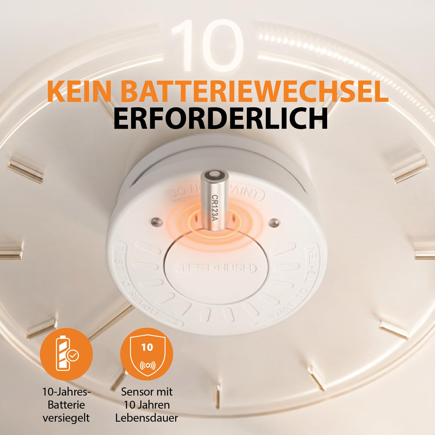 Smartwares Rauchmelder – 10 Jahre Batterielaufzeit, Q-Qualitätssiegel, Prüfschlüssel, 85 dB, RM520 – Bild 8