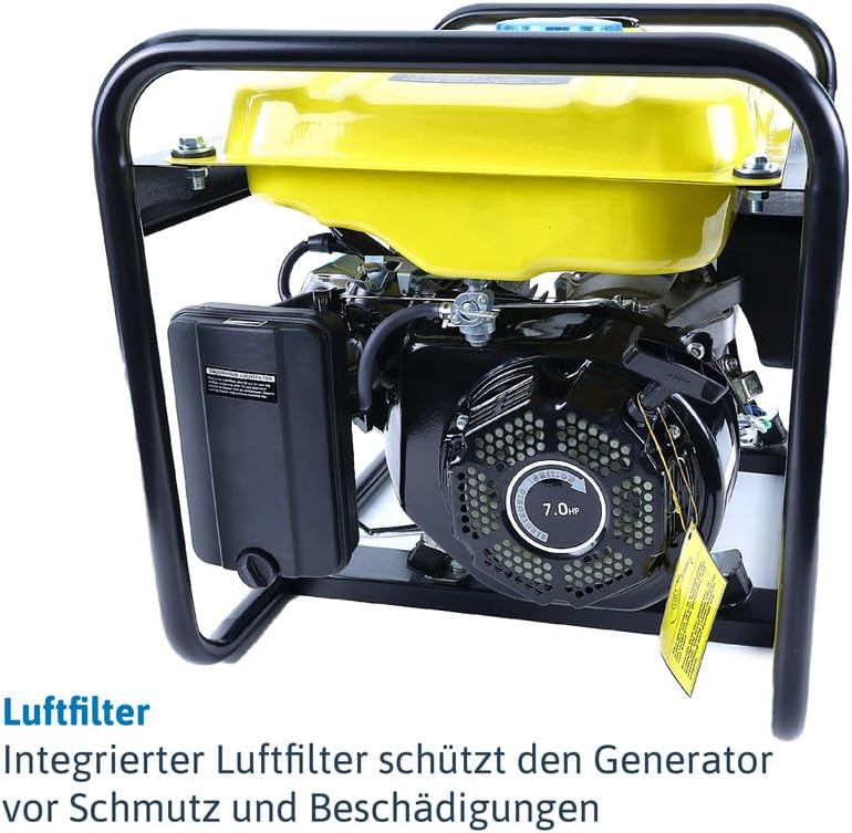 Dönges Stromerzeuger Benzin leise 2200 Watt, Notstromaggregat mit 2 x 230 V Steckdosen, 11 Stunden Betriebszeit, Stromerzeuger 15 L Tank für Outdoor, Camping, Garten, Heimwerker zur mobilen Stromversorgung – Bild 7