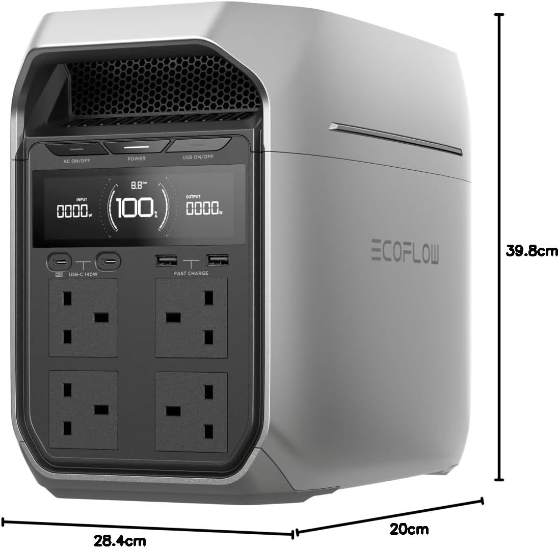 EF ECOFLOW Delta 3 Plus Tragbares Kraftwerk, 1024 Wh LiFePO4-Akku, vollständig aufgeladen in 56 Minuten, 1800 W (3600 W Peak) Solargenerator für Notstromversorgung, Camping – Bild 10