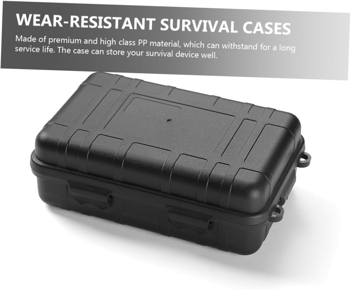 GARVALON 2 Stück stoßfeste wasserdichte Survival-Aufbewahrungsbox, abschließbarer Outdoor-Organizer aus robustem PP, stoßfest und praktisch für Camping und Notfälle – Bild 4