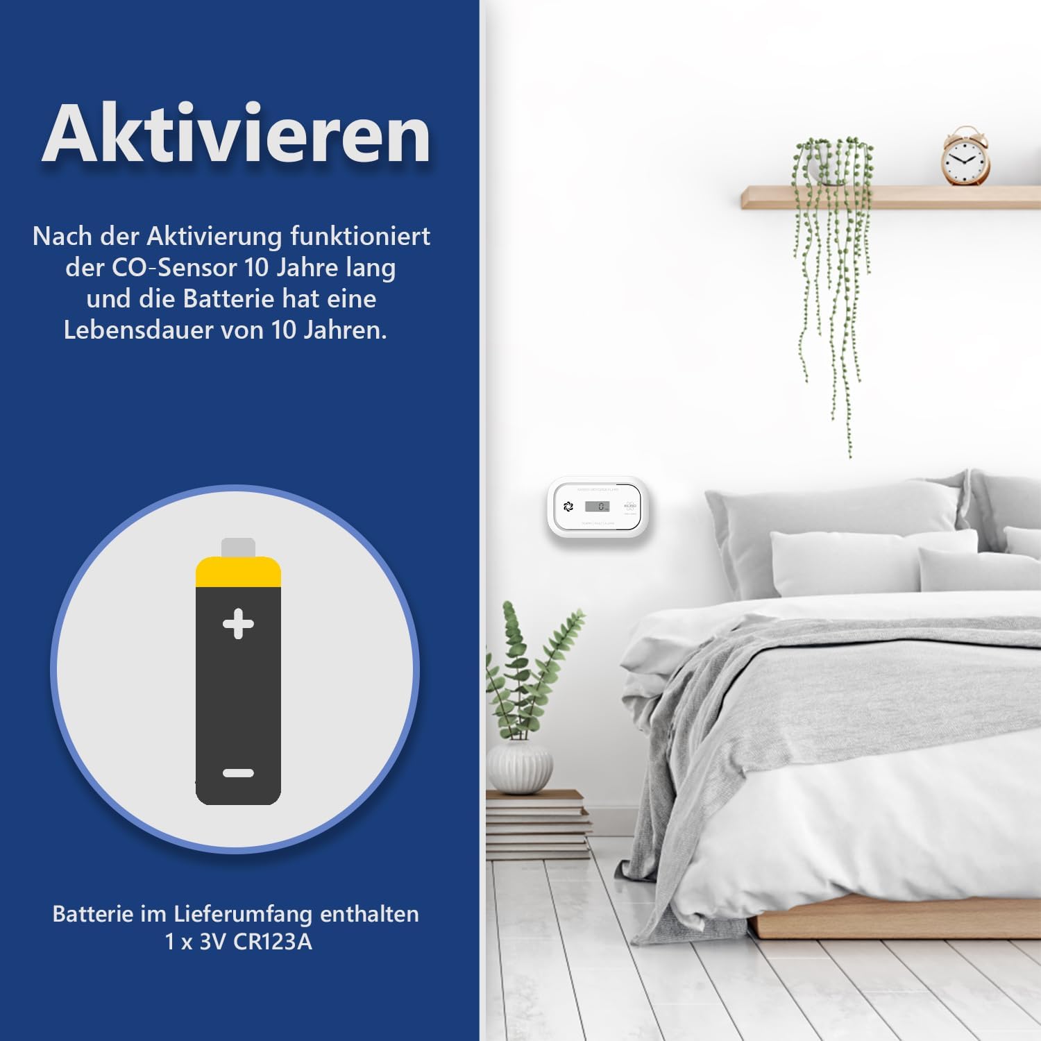 ELRO FC5010 Kohlenmonoxidmelder mit 10-Jahres-Batterie und Display | CO-Detektor entspricht der europäischen Norm EN50291 – Bild 4