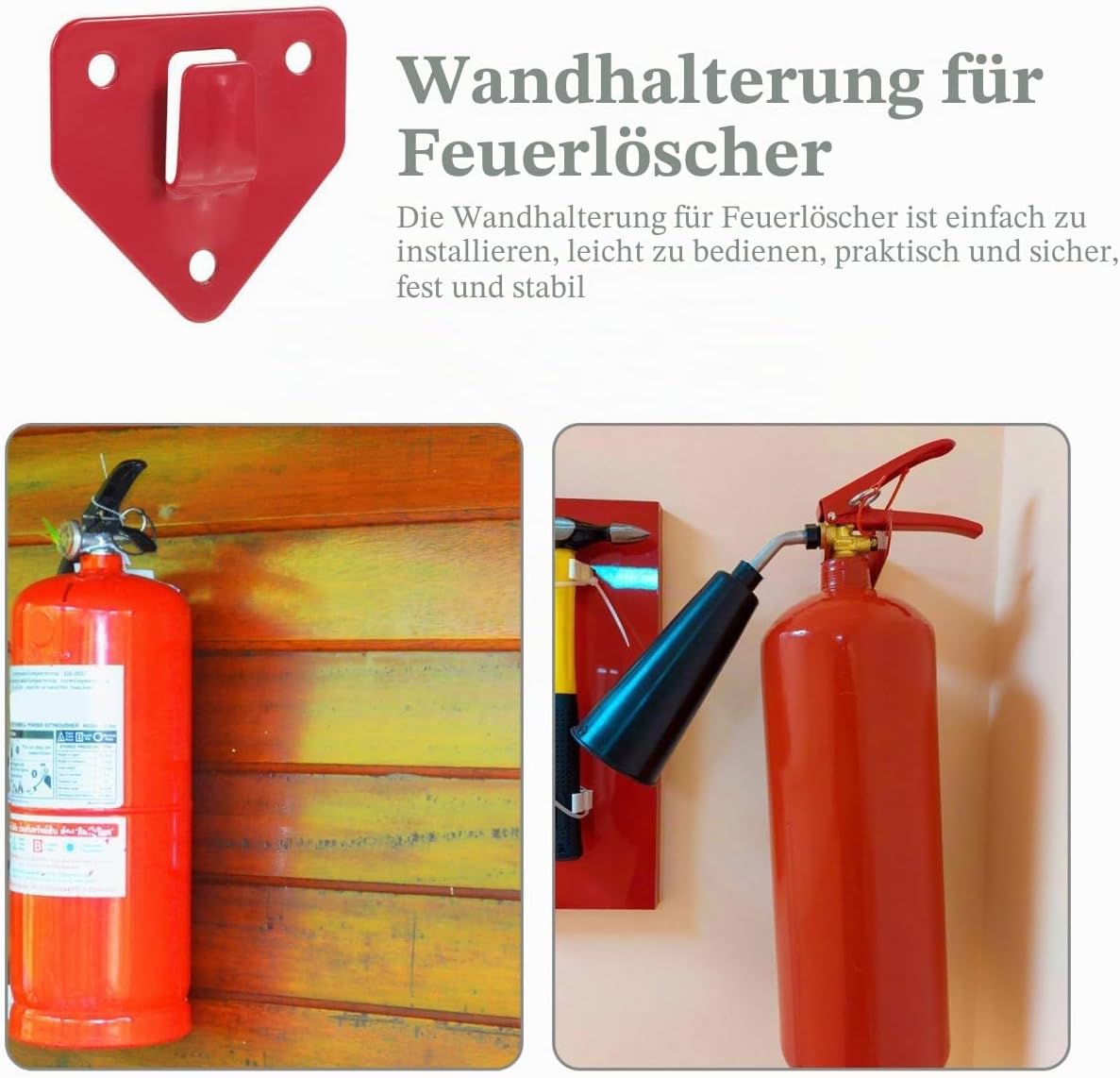 jojofuny 8 Stück Feuerlöscher-Wandhalterung – Universelle Wandhalterung aus robustem Metall für Trockenchemikalien und Wasserlöscher – Stabile Feuerlöscher-Halterung für Zuhause, Werkstatt & Büro – Bild 9