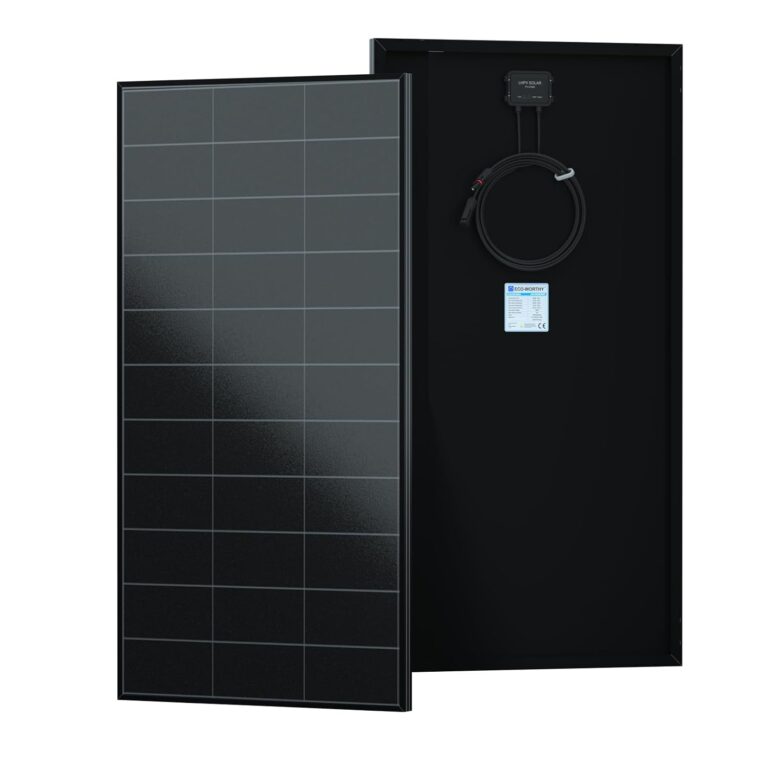 ECO-WORTHY 120 W 12 V Solarpanel, 25 % hoher Wirkungsgrad mit vollständig schwarzem Design-Solarmodul mit Null-Gitterlinien auf der Vorderseite, geeignet für Wohnmobil, Balkonkraftwerk, Gärten und Kraftwerk