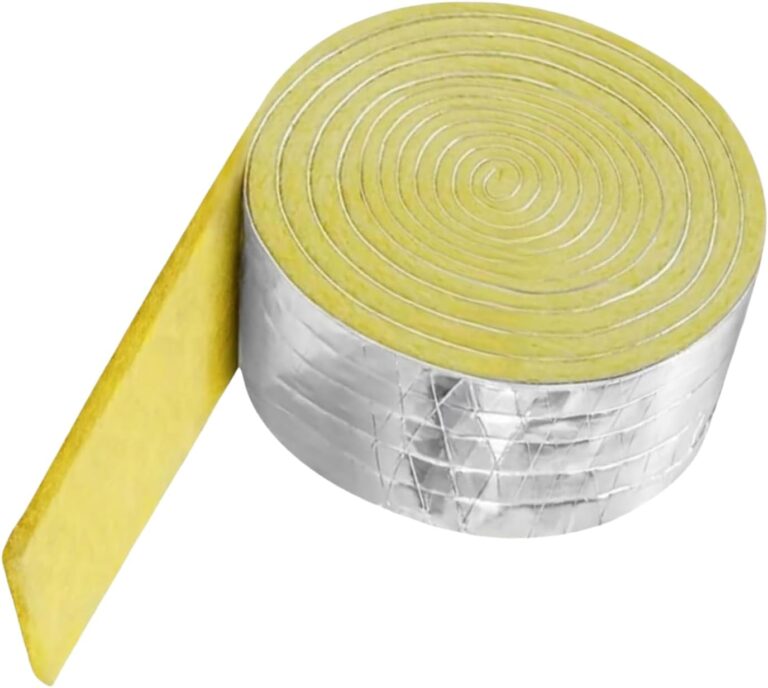 Generisch Rohrisolierung – 10 m Aluminiumfolie, thermische Glaswolle-Isolierrolle | Feuerfeste schallabsorbierende Glasfaserplatte | Wärme- und Schalldämmung für Rohre, HVAC-Systeme und den Heimgebrauch