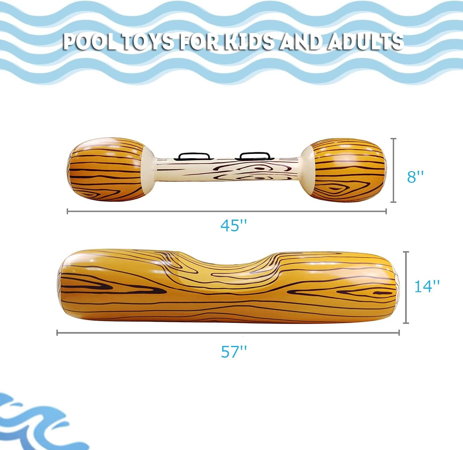 Aufblasbares Poolspielzeug für Erwachsene, Battle Log Floß, Wasserspielzeug, Kinder, Poolspielzeug, aufblasbares Teenager-Außenspielzeug für Pool, Wasserspielzeug, Poolspiele, Familie für 2 Spieler (L) – Bild 6