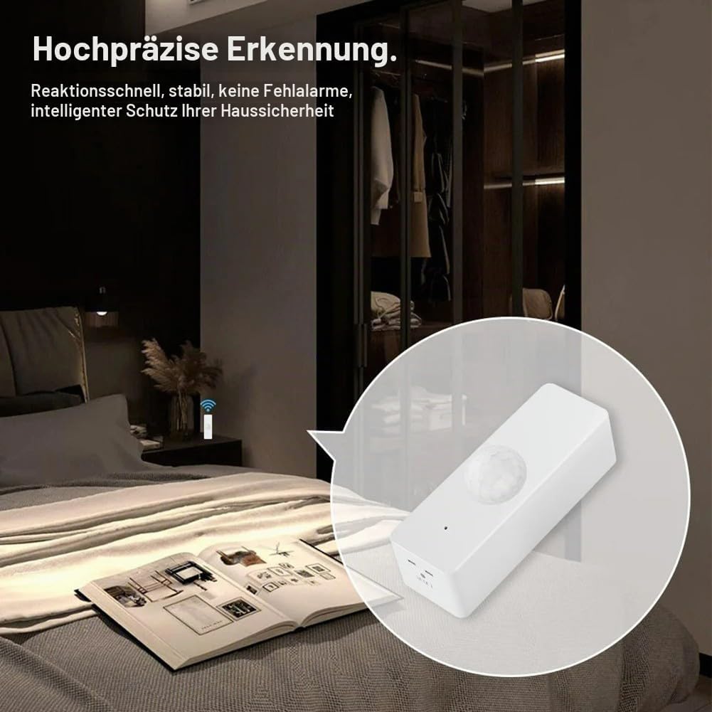 Bewegungsmelder für Shelly und Tapo, menschlicher Sensor mit PIR-Infraroterkennung, optionale mobile Erkennung für die Sicherheit zu Hause, Betrieb mit 2 AAA-Batterien (nicht). – Bild 7