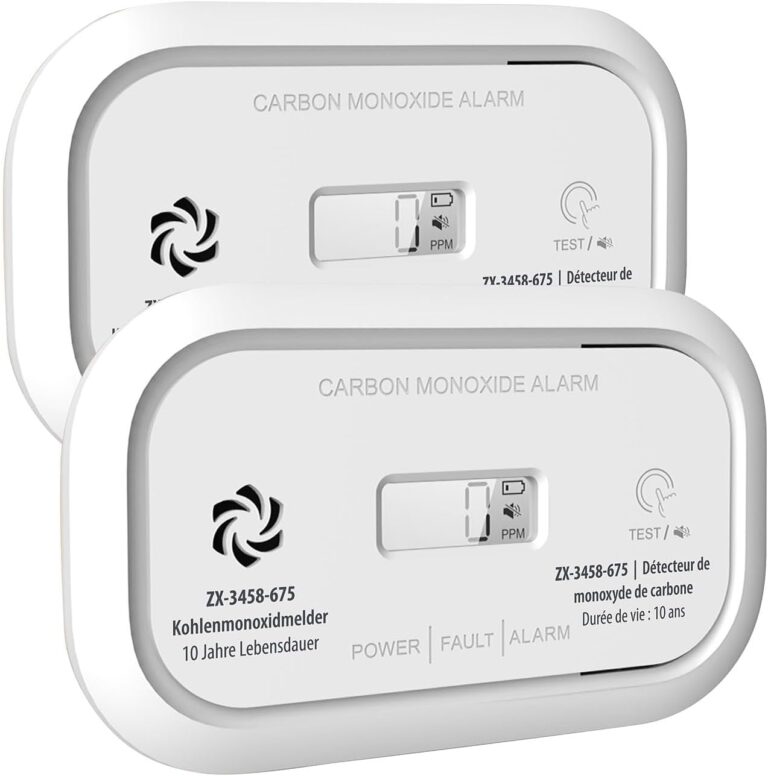 VisorTech CO-Sensor: 2er-Set digitaler Kohlenmonoxidmelder, 85 dB, Display, DIN EN 50291 (tragbarer Kohlenmonoxidmelder, Rauchmelder)