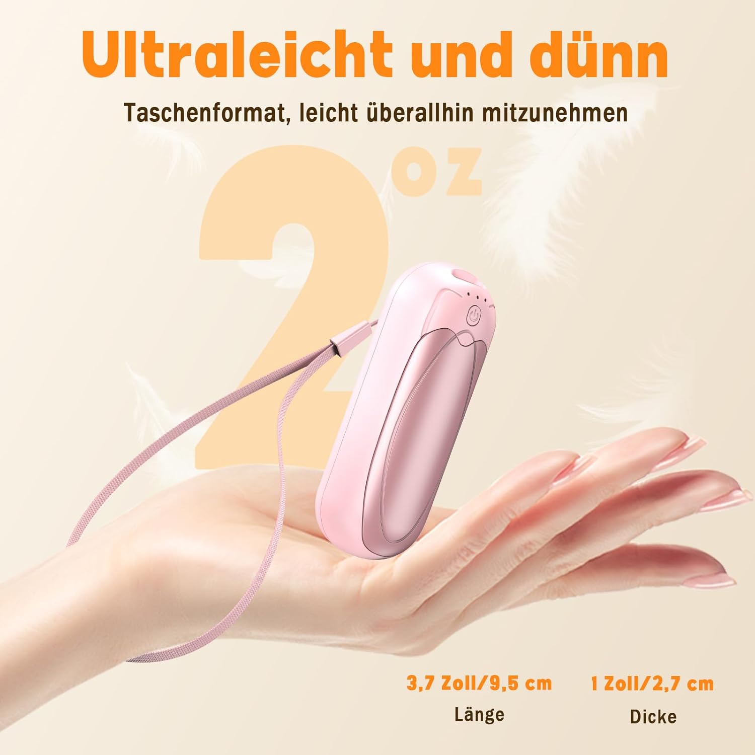 Handwärmer Wiederaufladbar 2er-Set, 7000mAh Elektrischer Taschenwärmer mit 3 Heizstufen, Tragbarer Magnetischer Handwärmer, Wintergeschenk für Damen & Herren – Bild 6