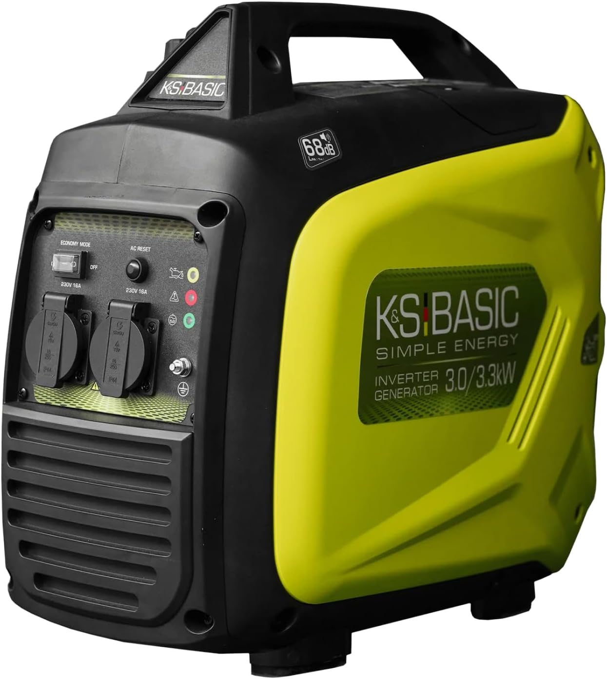K&S BASIC KSB 33i S Inverter Benzingenerator 3,3 kW, Stromgenerator Inverter hat stabile Ausgangsspannung, schallisoliertes Gehäuse, Benzin-Notstromgenerator mit 100% Kupferwicklung, Generator Inverter