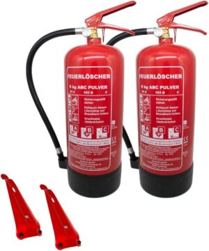 2 x 6 kg Pulverlöscher, Feuerlösc...