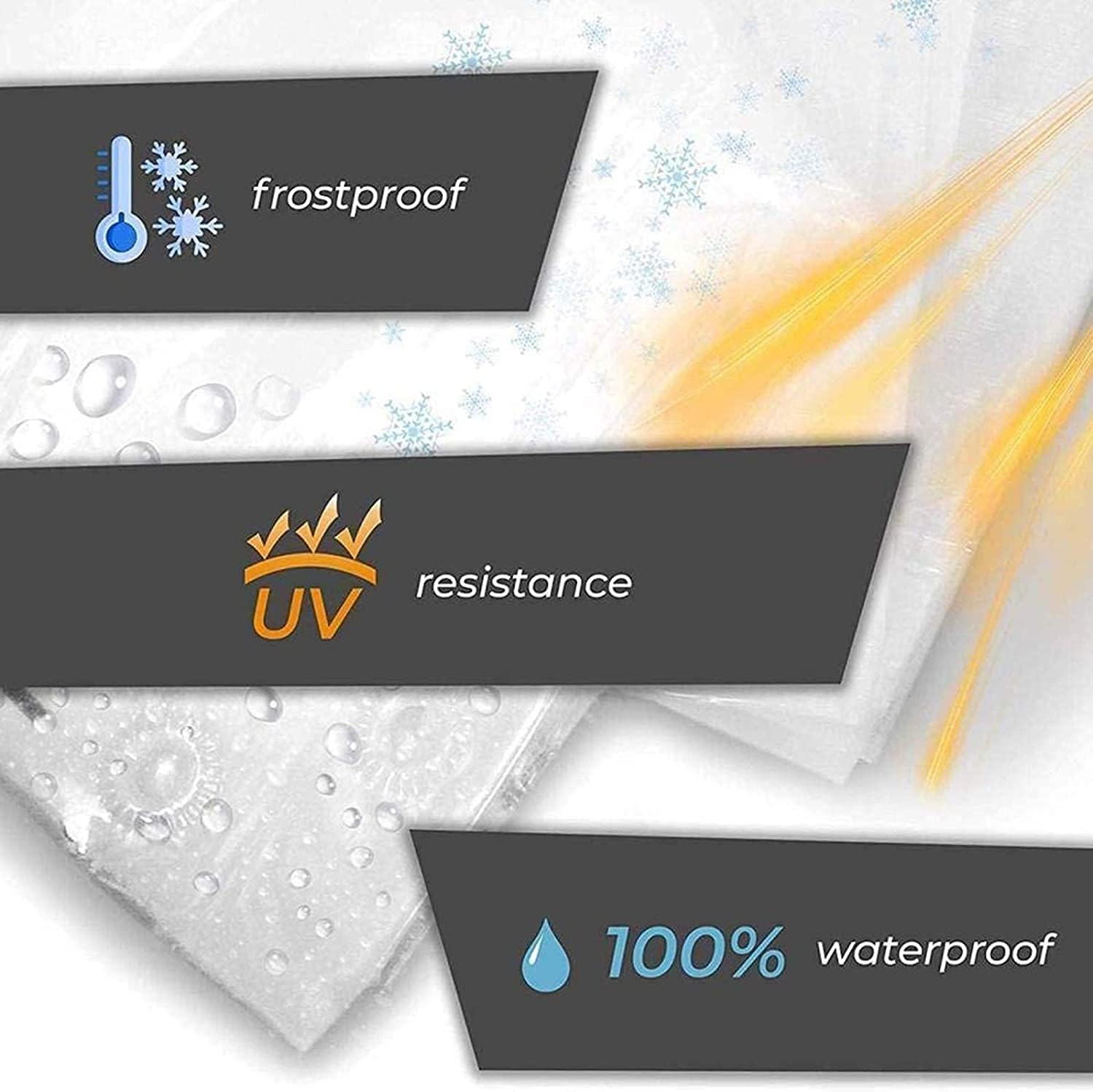 Hochwertige, transparente Plane (2 x 9 m), wasserdicht, mit Ösen, vielseitig einsetzbar, als Notunterkunft, robuster Schutz im Freien, ideal für Camping und Veranstaltungen. – Bild 7